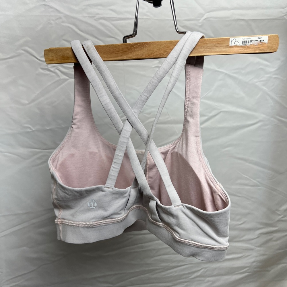 Light Pink Lululemon Energy Bra size 6